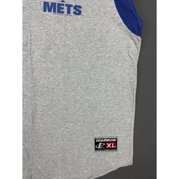 Vintage Y2K New York Mets MLB Baseball Grey Blue Jersey Shirt XL Logo Athletic - Picture 8 of 13